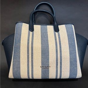 Kate Spade Avenue Striped Canvas Medium Satchel